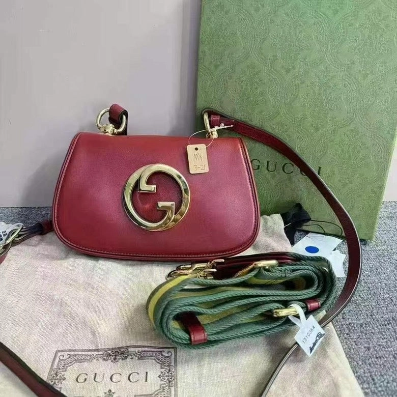 Gucci Preloved BCQ Red Leather Crossbody Bag