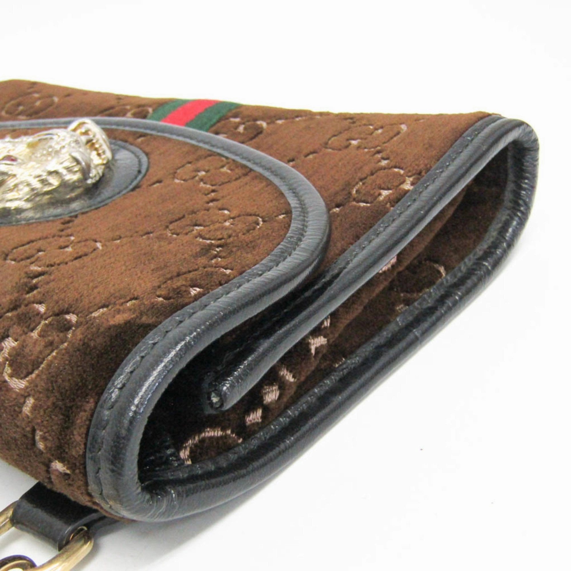 Gucci Rajah Suede Shoulder Bag (Pre-Owned)