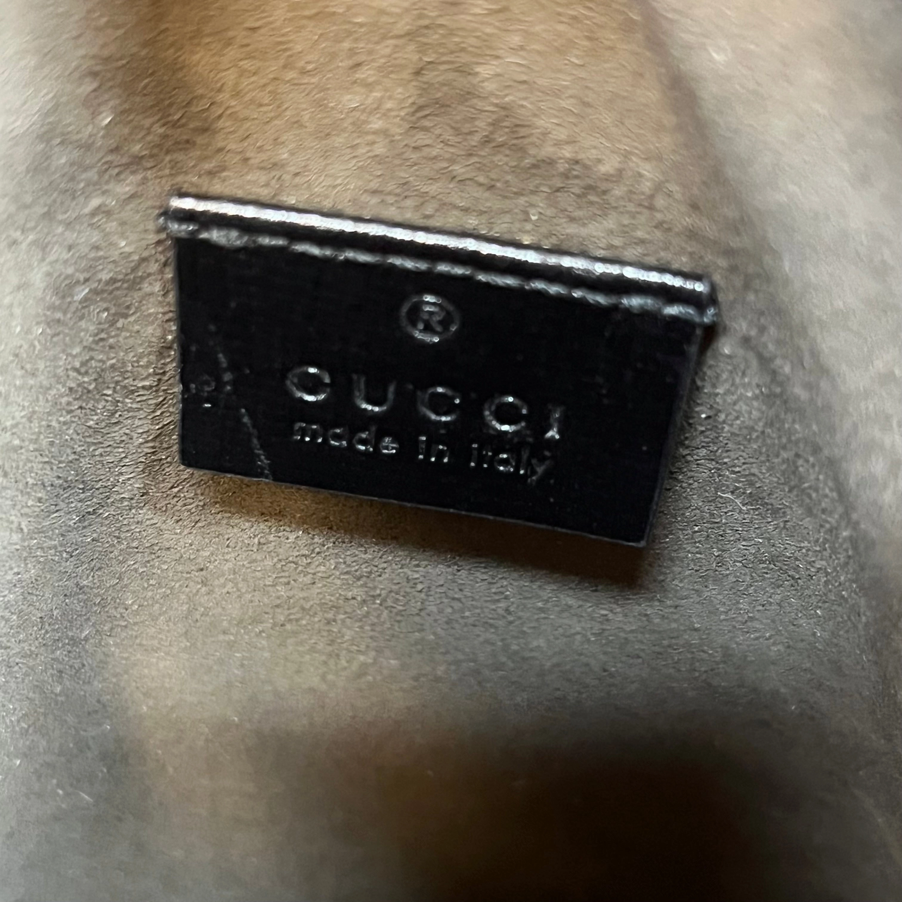 GUCCI Retro G Bag Mini Black GG Supreme Monogram Azalea Calfskin Crossbody Bag
