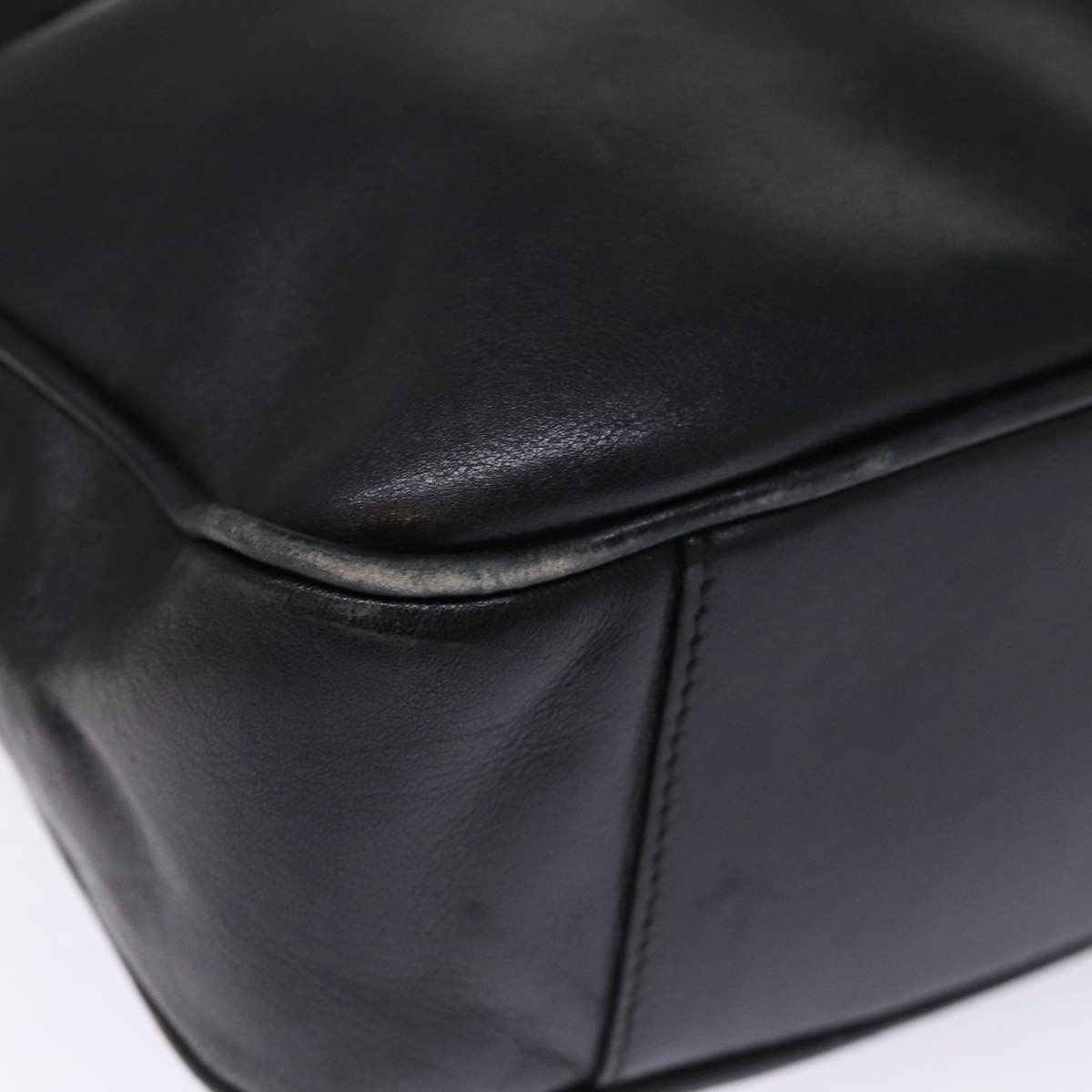 GUCCI Shoulder Bag Leather Bamboo Black  76159