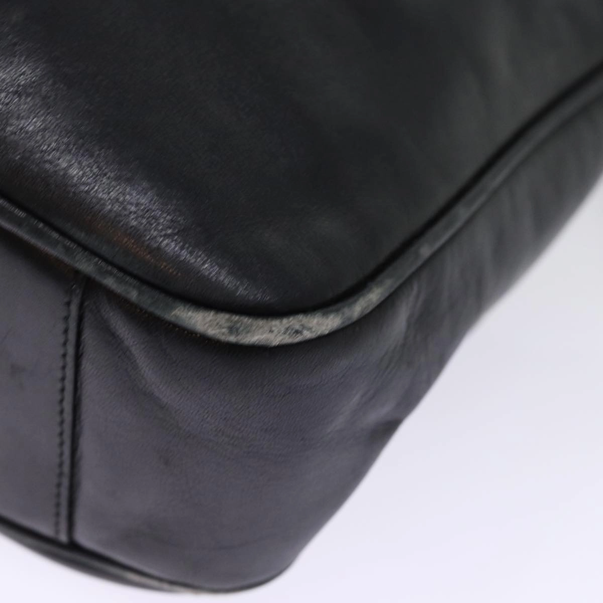 GUCCI Shoulder Bag Leather Bamboo Black  76159