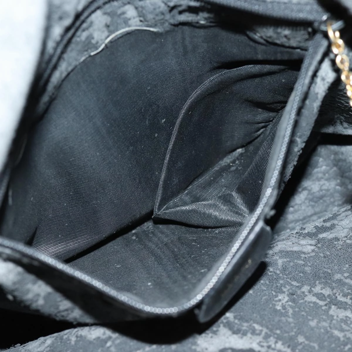 GUCCI Shoulder Bag Leather Bamboo Black  76159