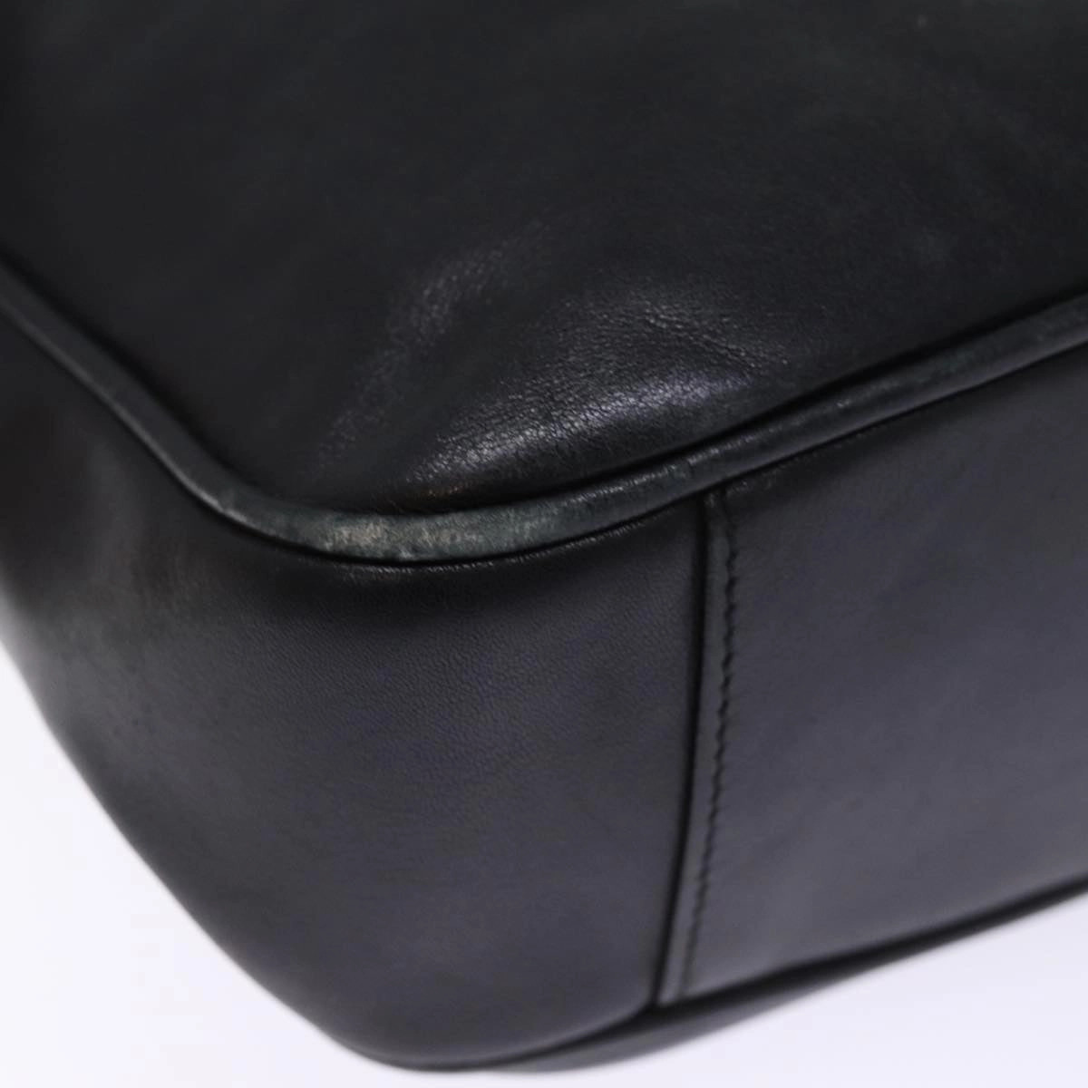 GUCCI Shoulder Bag Leather Bamboo Black  76159