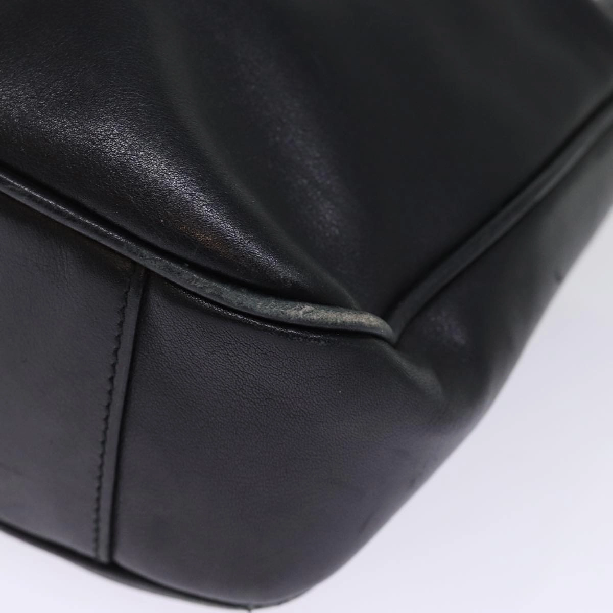GUCCI Shoulder Bag Leather Bamboo Black  76159