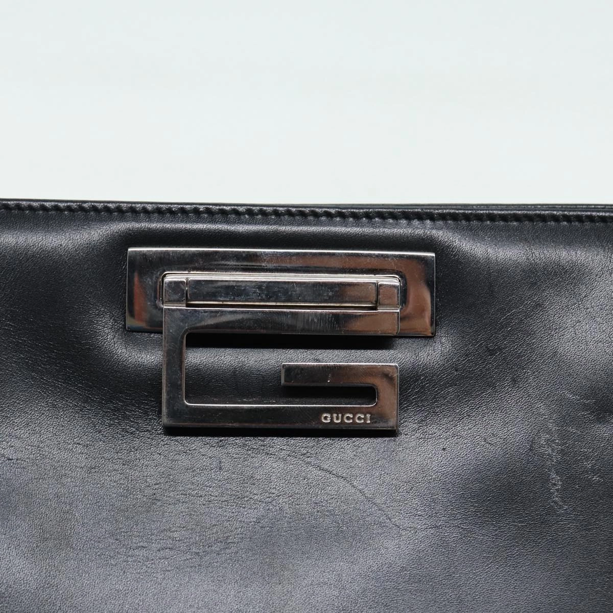 GUCCI Shoulder Bag Leather Black Silver 001 3038  ep5093