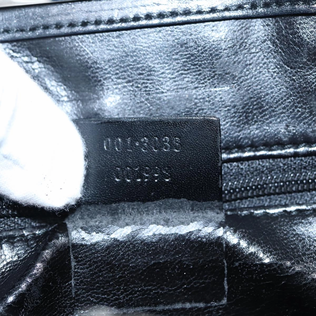 GUCCI Shoulder Bag Leather Black Silver 001 3038  ep5093