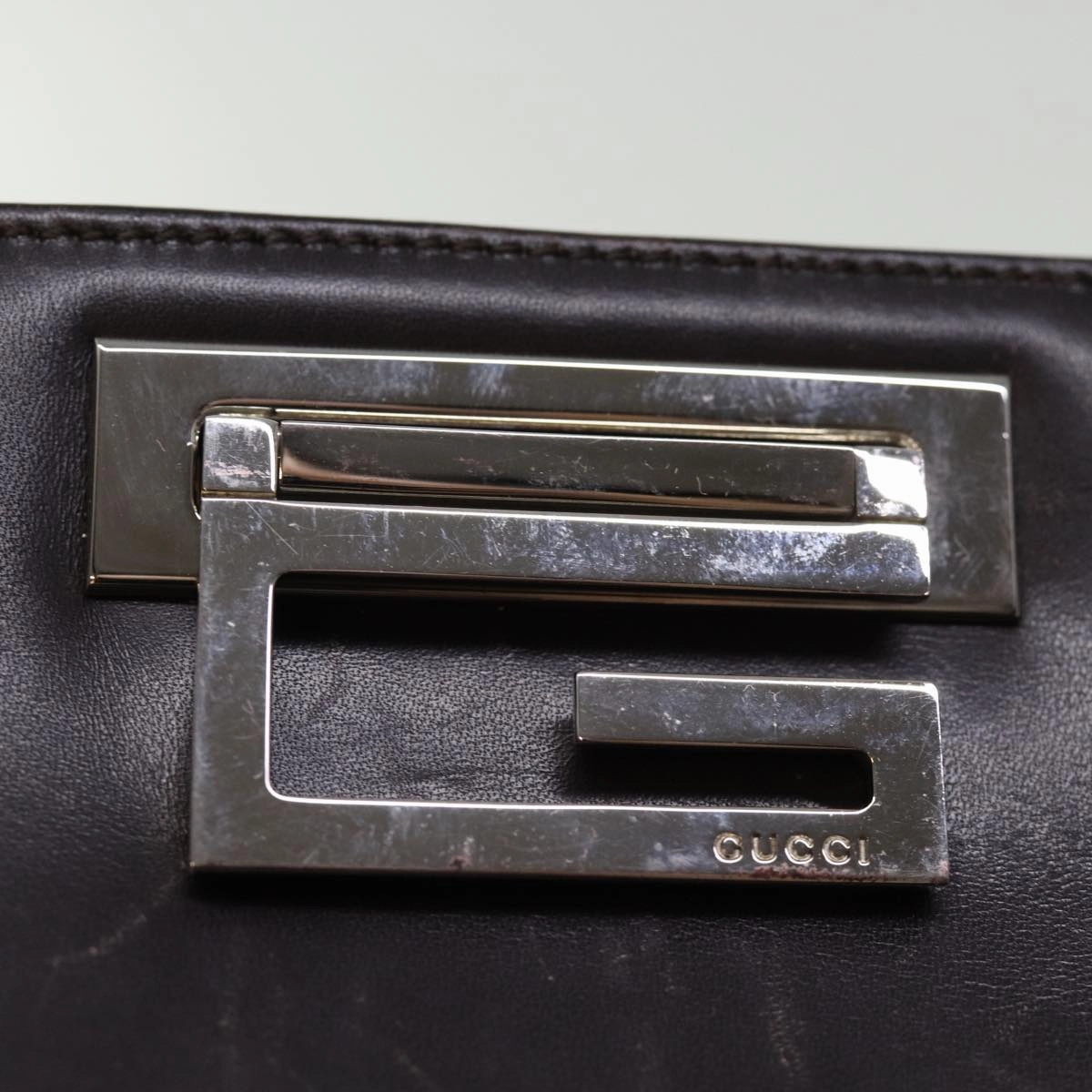 GUCCI Shoulder Bag Leather Brown 001 3038  bs14657