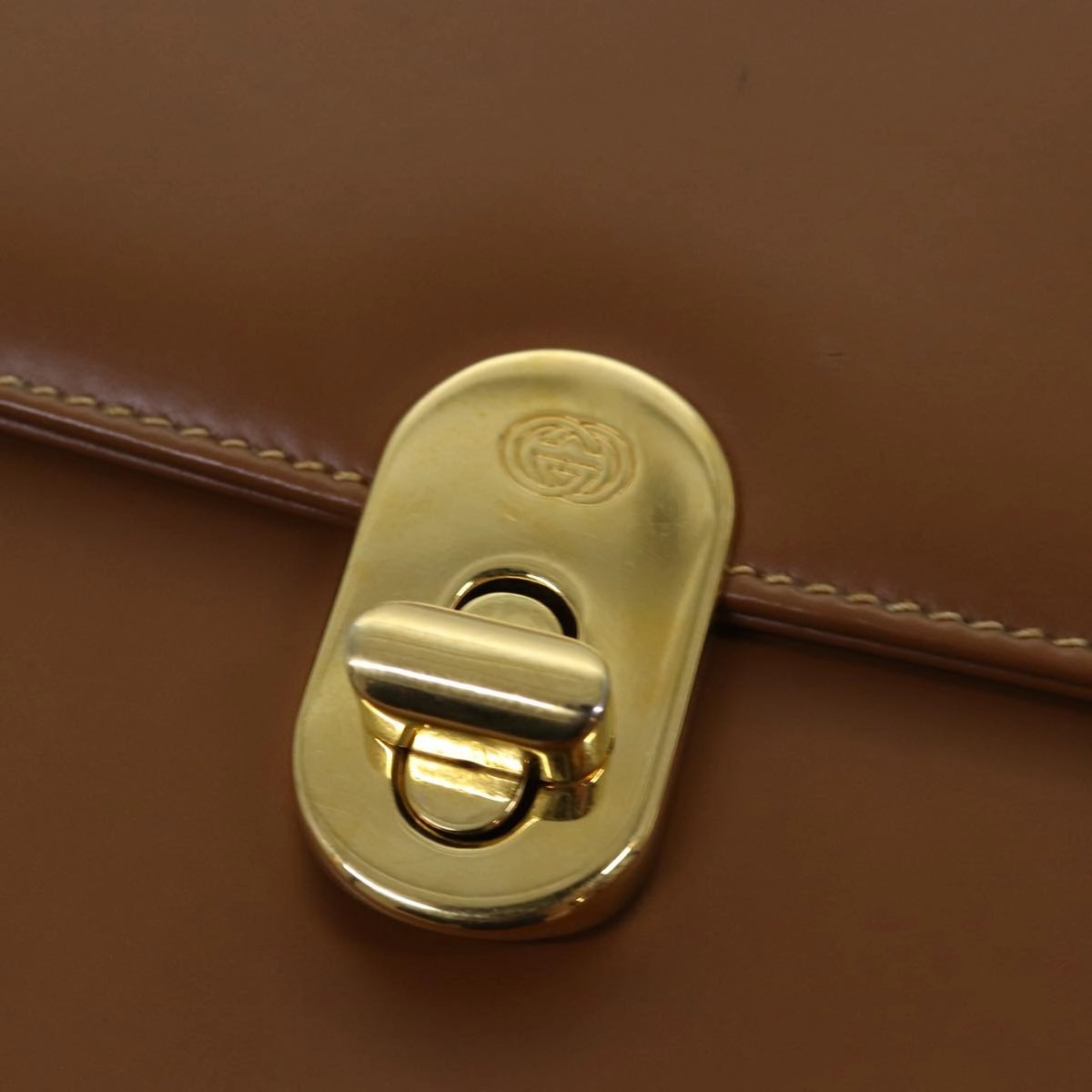 GUCCI Shoulder Bag Leather Brown Gold 004 109 0316  ep5153