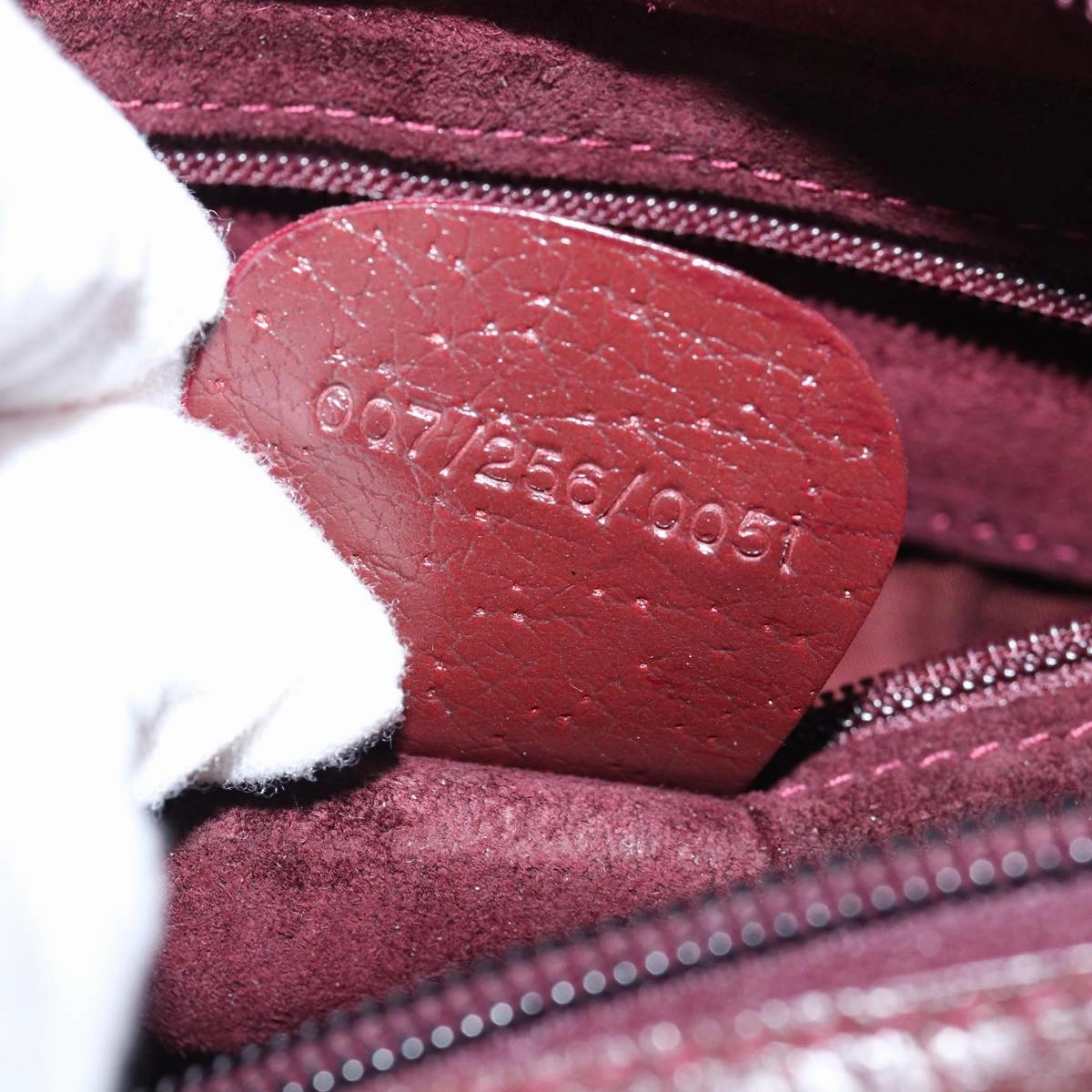 GUCCI Shoulder Bag Leather Red 007 256 0051  12836