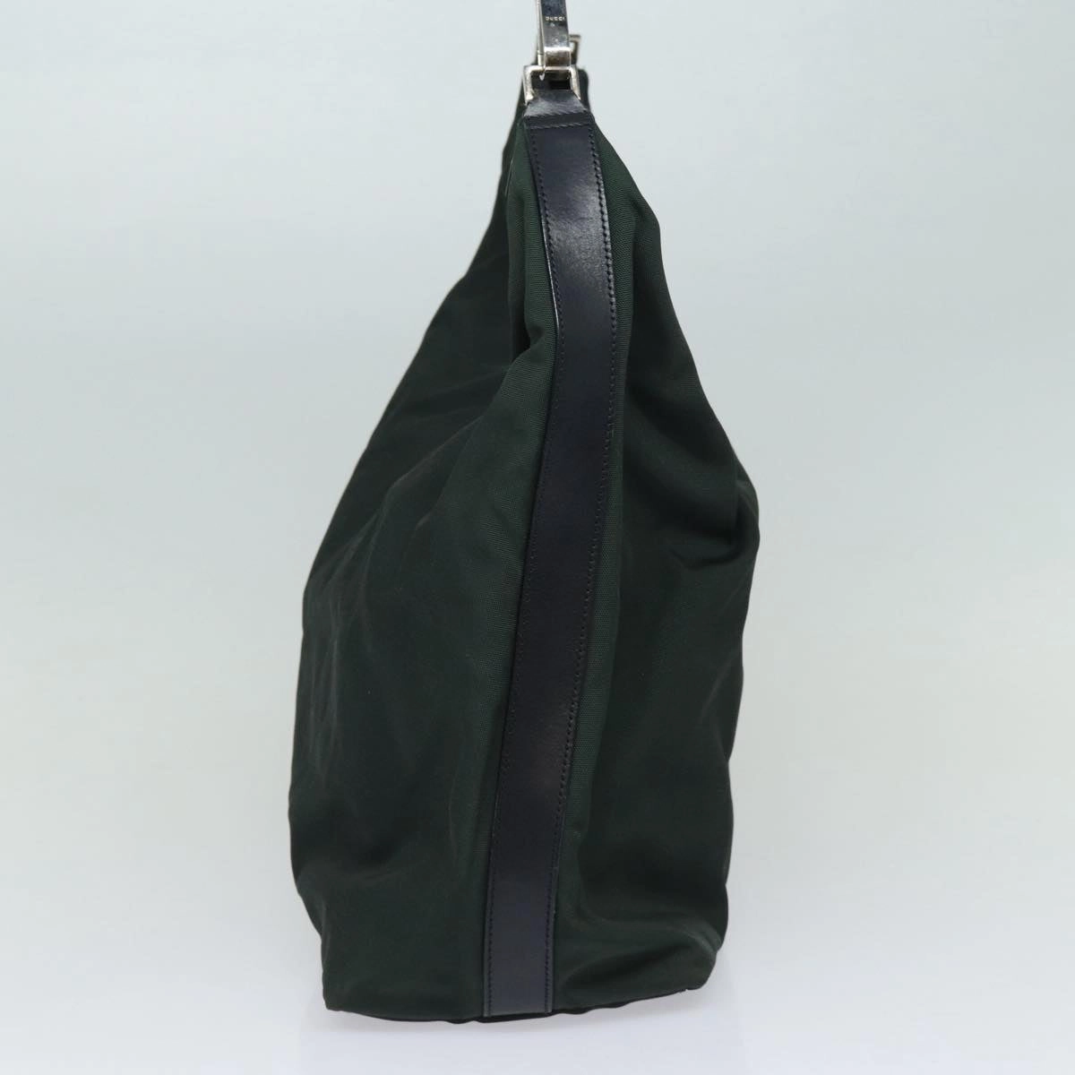 GUCCI Shoulder Bag Nylon Khaki Silver 001 1955  bs16720