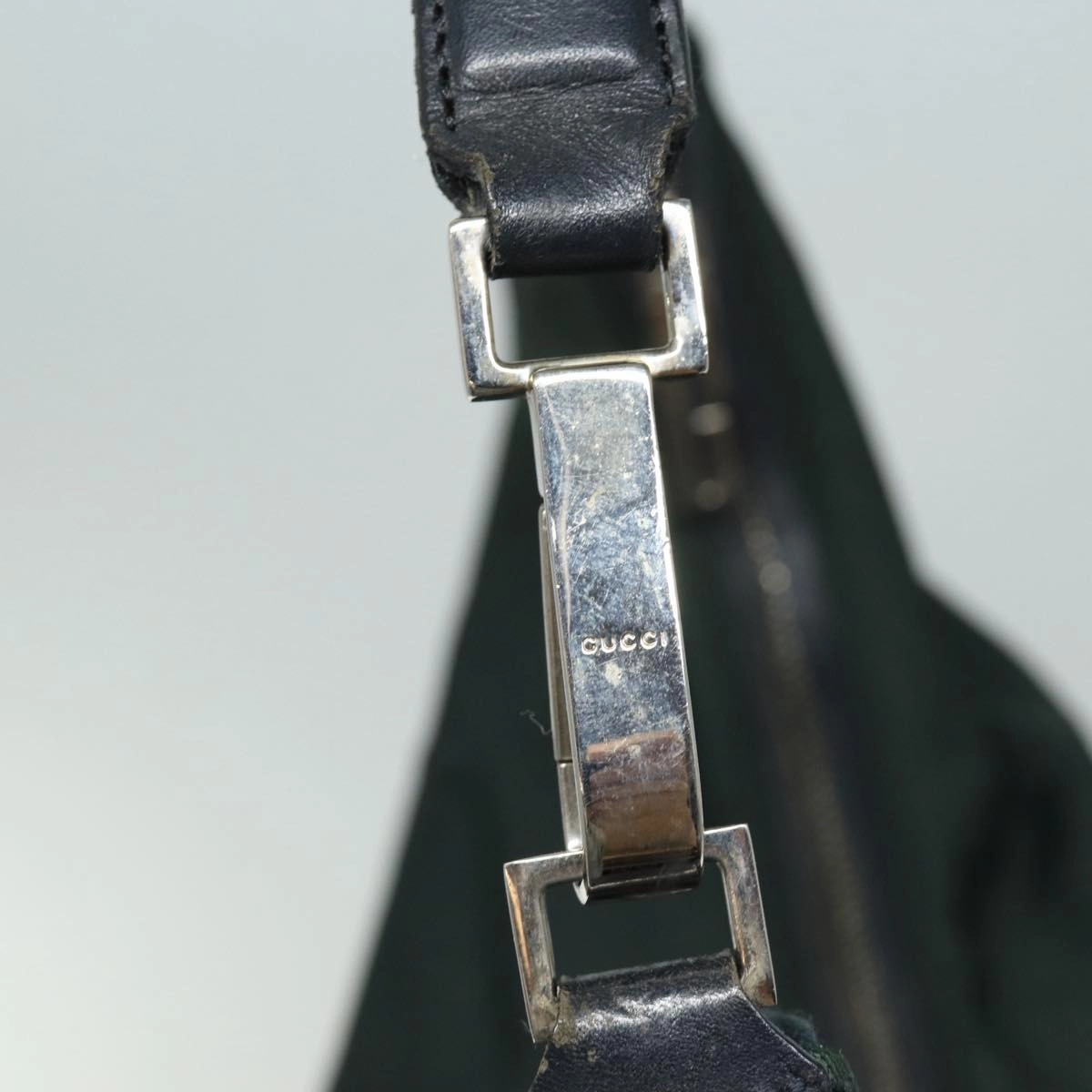 GUCCI Shoulder Bag Nylon Khaki Silver 001 1955  bs16720