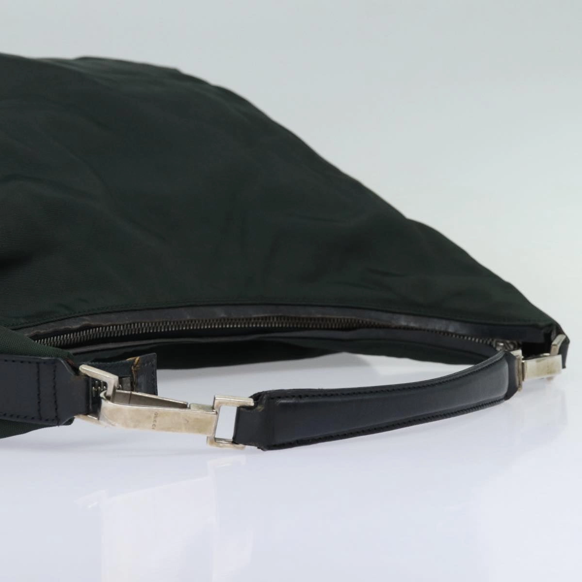 GUCCI Shoulder Bag Nylon Khaki Silver 001 1955  bs16720