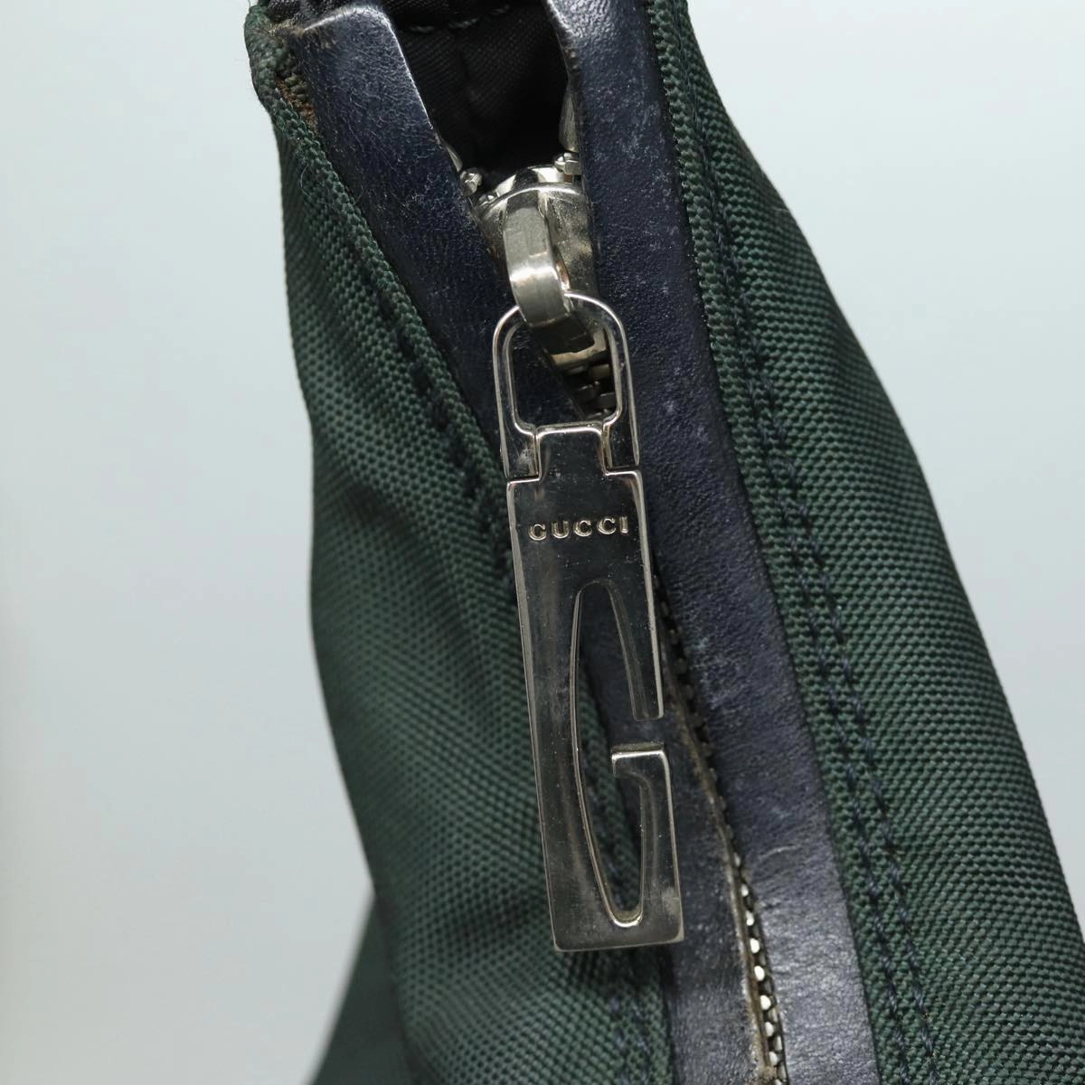 GUCCI Shoulder Bag Nylon Khaki Silver 001 1955  bs16720