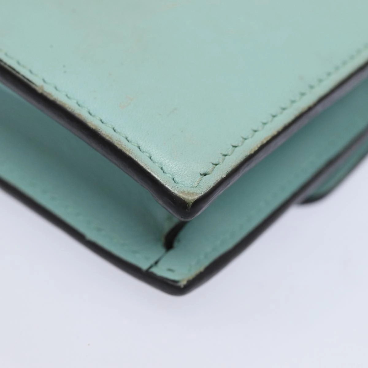GUCCI Shoulder Wallet Leather Light Blue 369664  mr248
