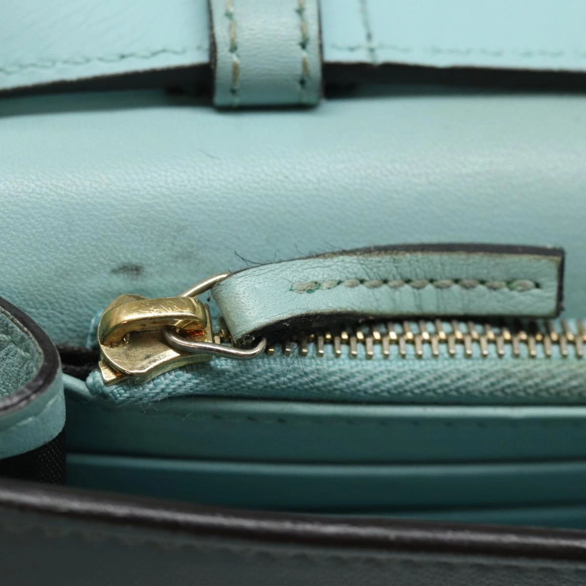 GUCCI Shoulder Wallet Leather Light Blue 369664  mr248