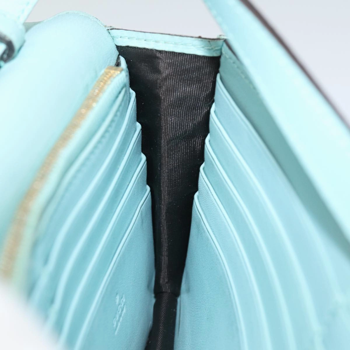GUCCI Shoulder Wallet Leather Light Blue 369664  mr248