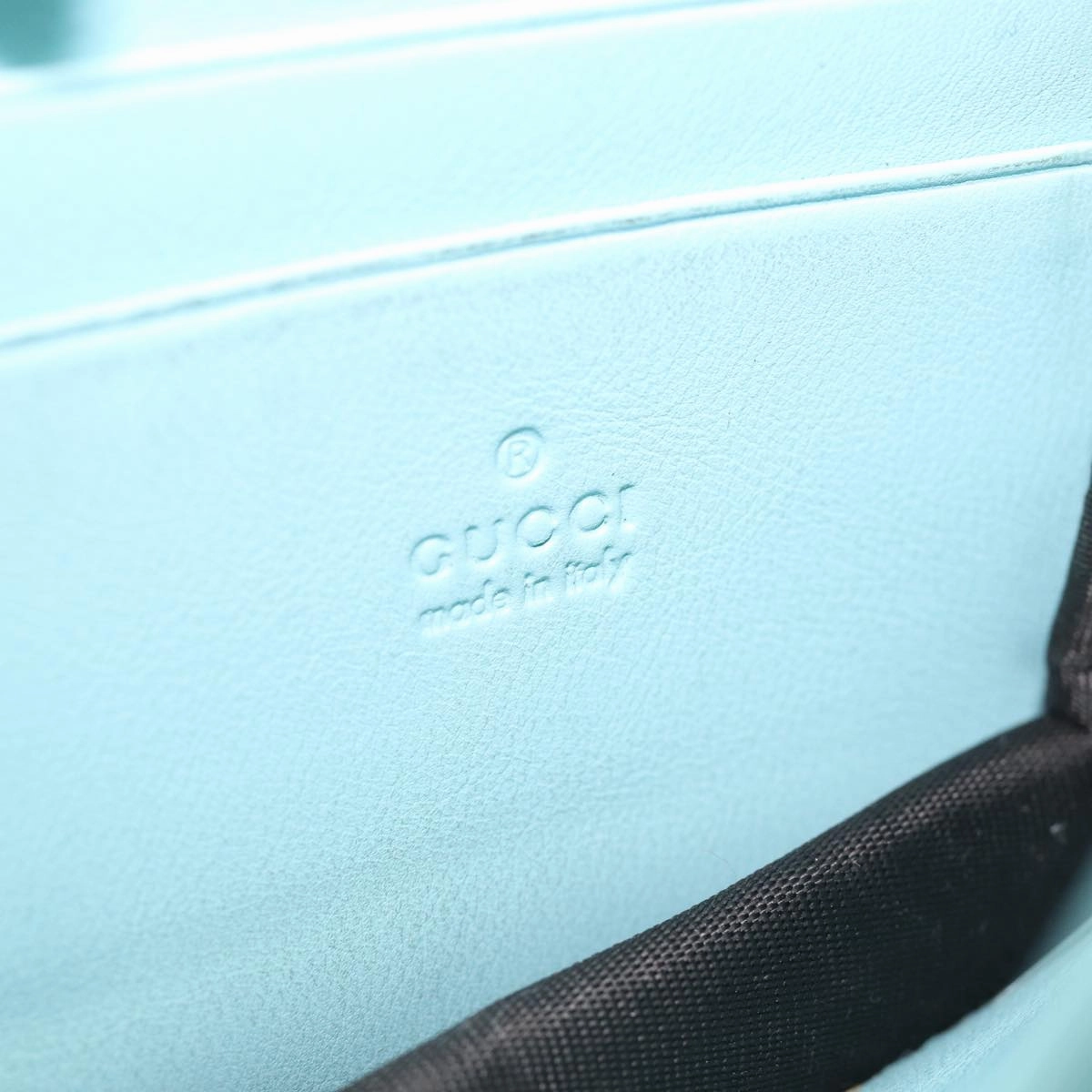 GUCCI Shoulder Wallet Leather Light Blue 369664  mr248