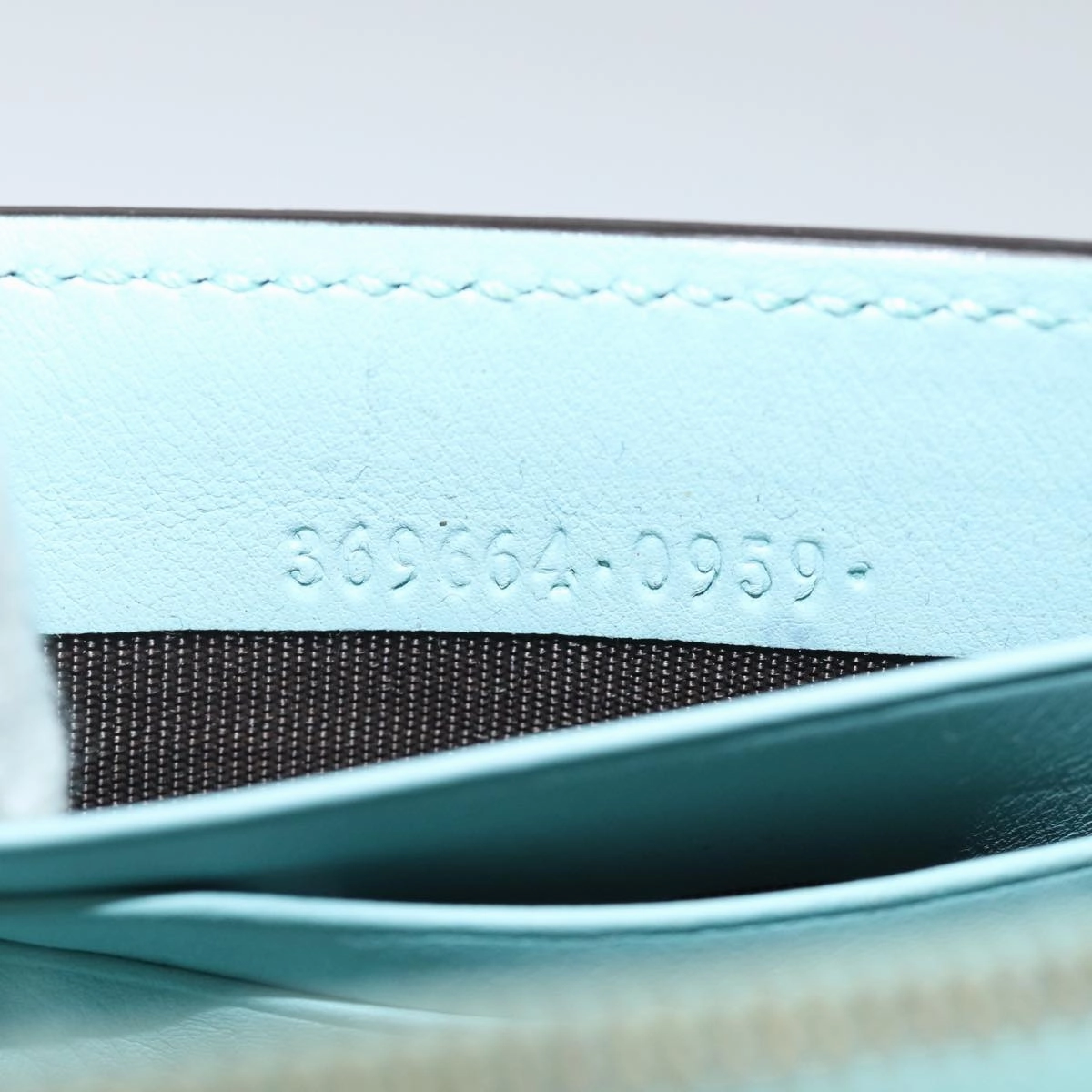 GUCCI Shoulder Wallet Leather Light Blue 369664  mr248