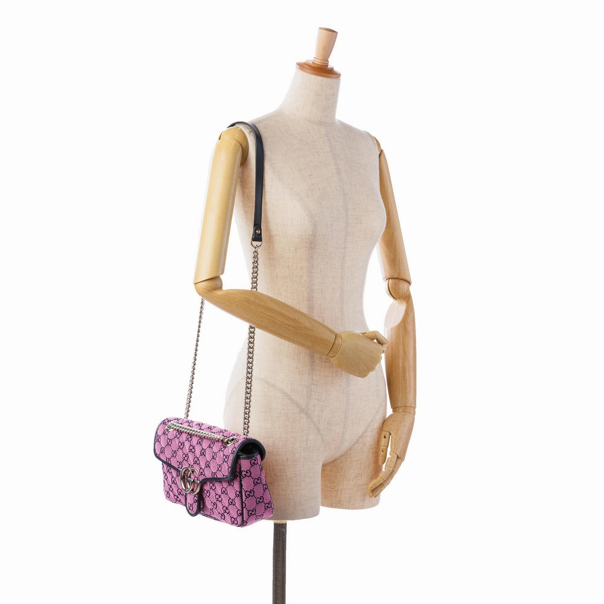 Gucci Small GG Multicolor Canvas Marmont Crossbody Bag (SHG-T1ZD4V)