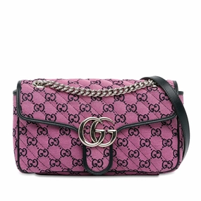 Gucci Small GG Multicolor Canvas Marmont Crossbody Bag (SHG-T1ZD4V)