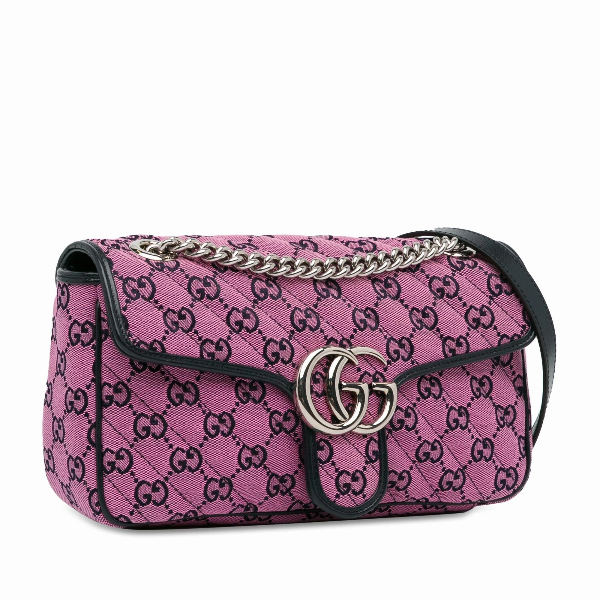 Gucci Small GG Multicolor Canvas Marmont Crossbody Bag (SHG-T1ZD4V)