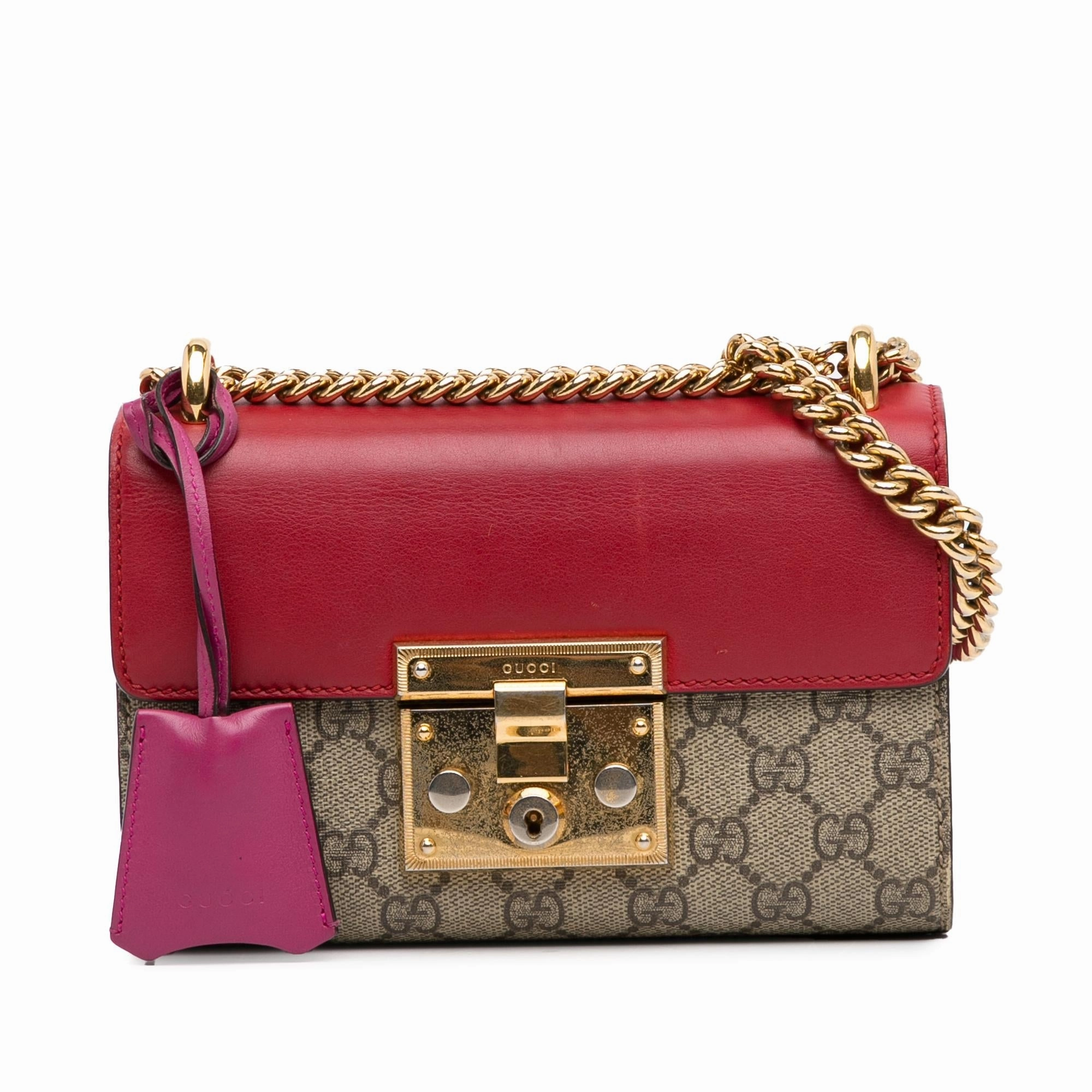 Gucci Small GG Supreme Padlock Crossbody Bag (SHG-UWsLXV)
