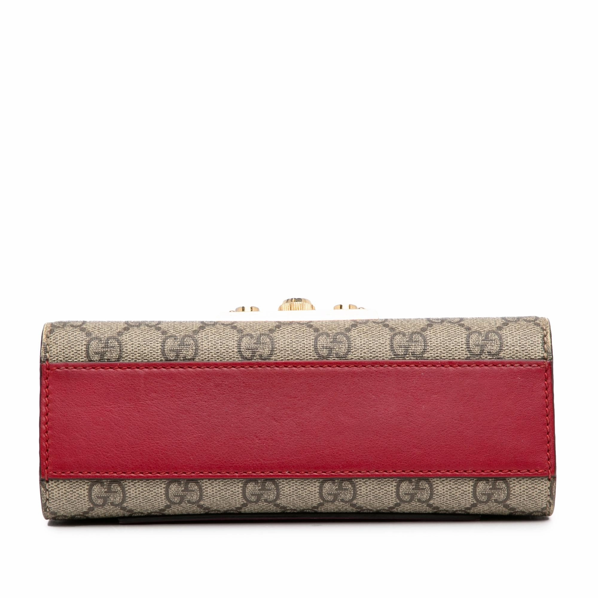 Gucci Small GG Supreme Padlock Crossbody Bag (SHG-UWsLXV)