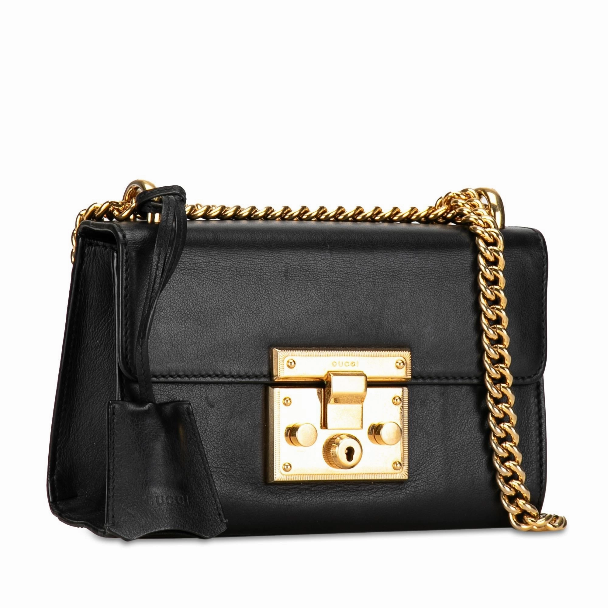 Gucci Small Leather Padlock Crossbody Bag (SHG-QBobEP)