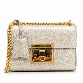 Gucci Small Metallic Padlock Crossbody (SHG-Vd4R6T)