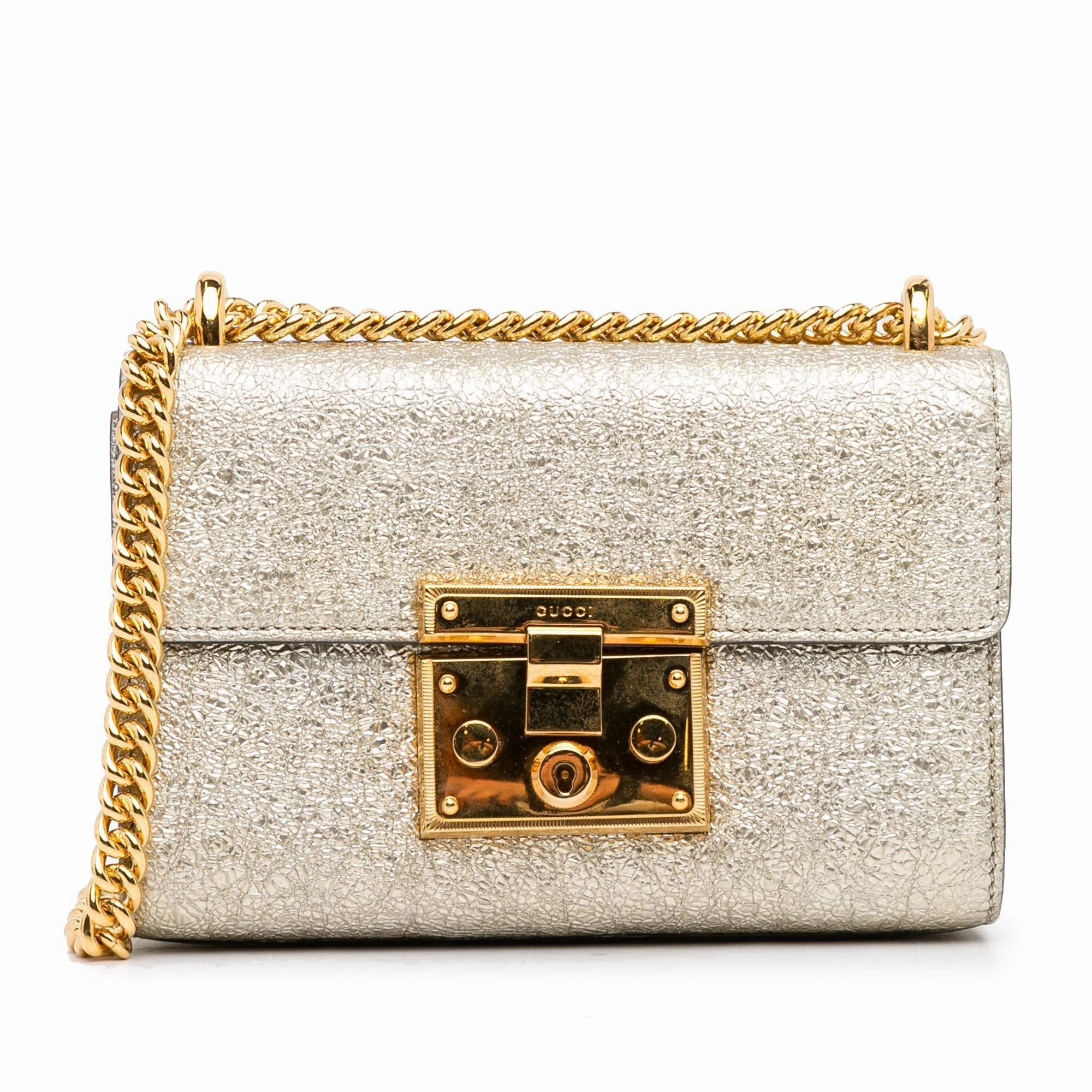 Gucci Small Metallic Padlock Crossbody (SHG-Vd4R6T)