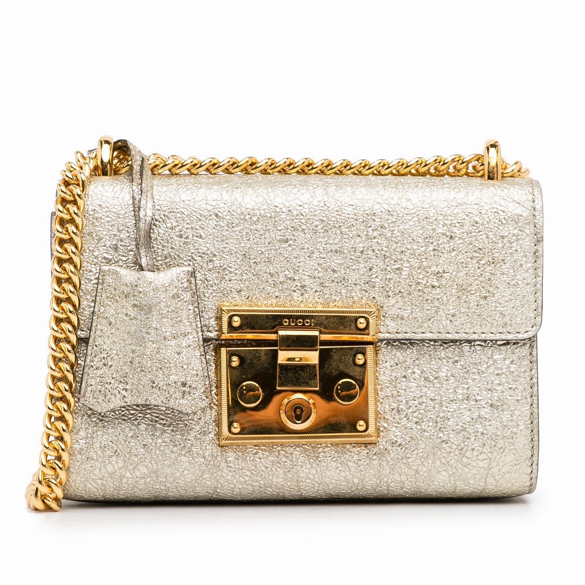 Gucci Small Metallic Padlock Crossbody (SHG-Vd4R6T)