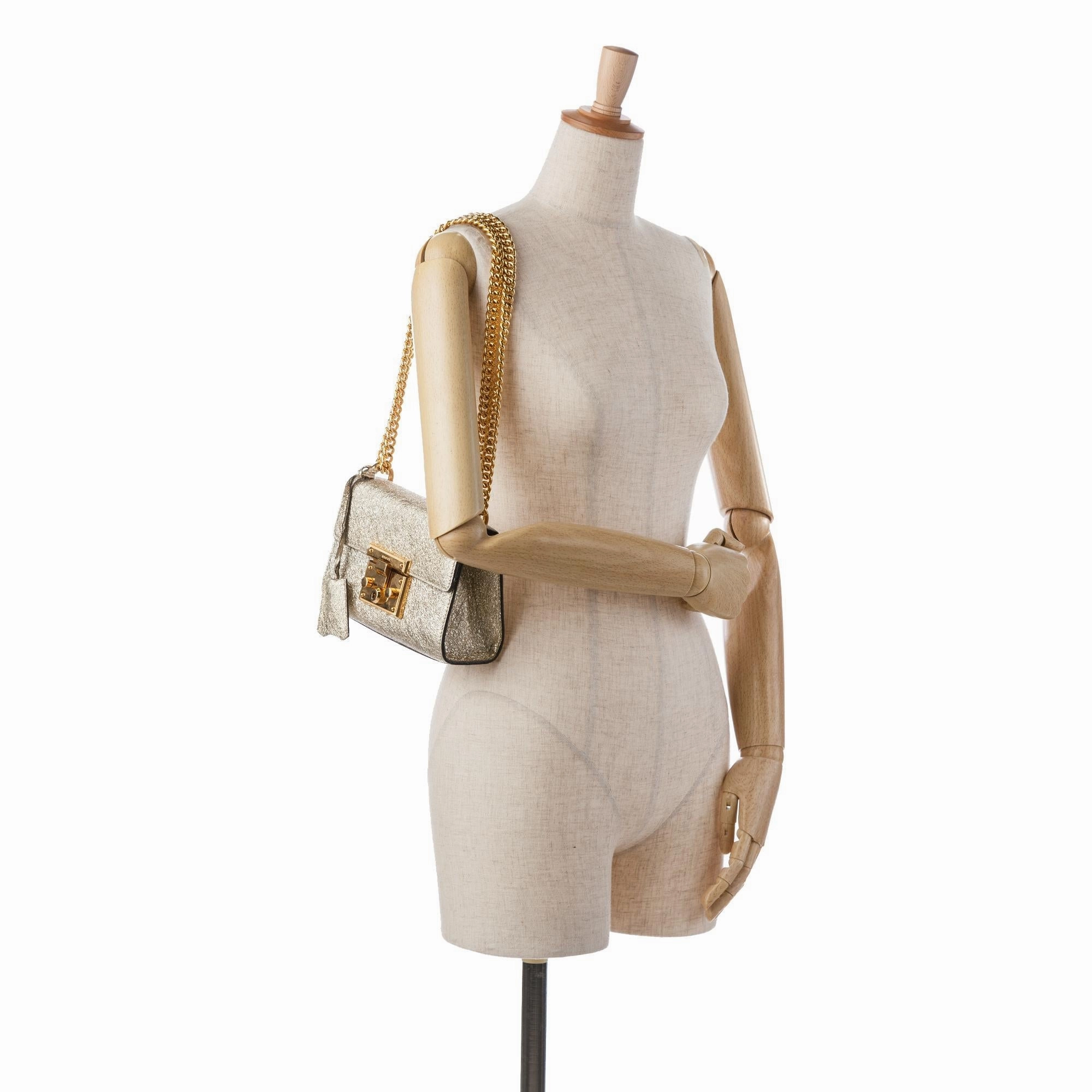Gucci Small Metallic Padlock Crossbody (SHG-Vd4R6T)