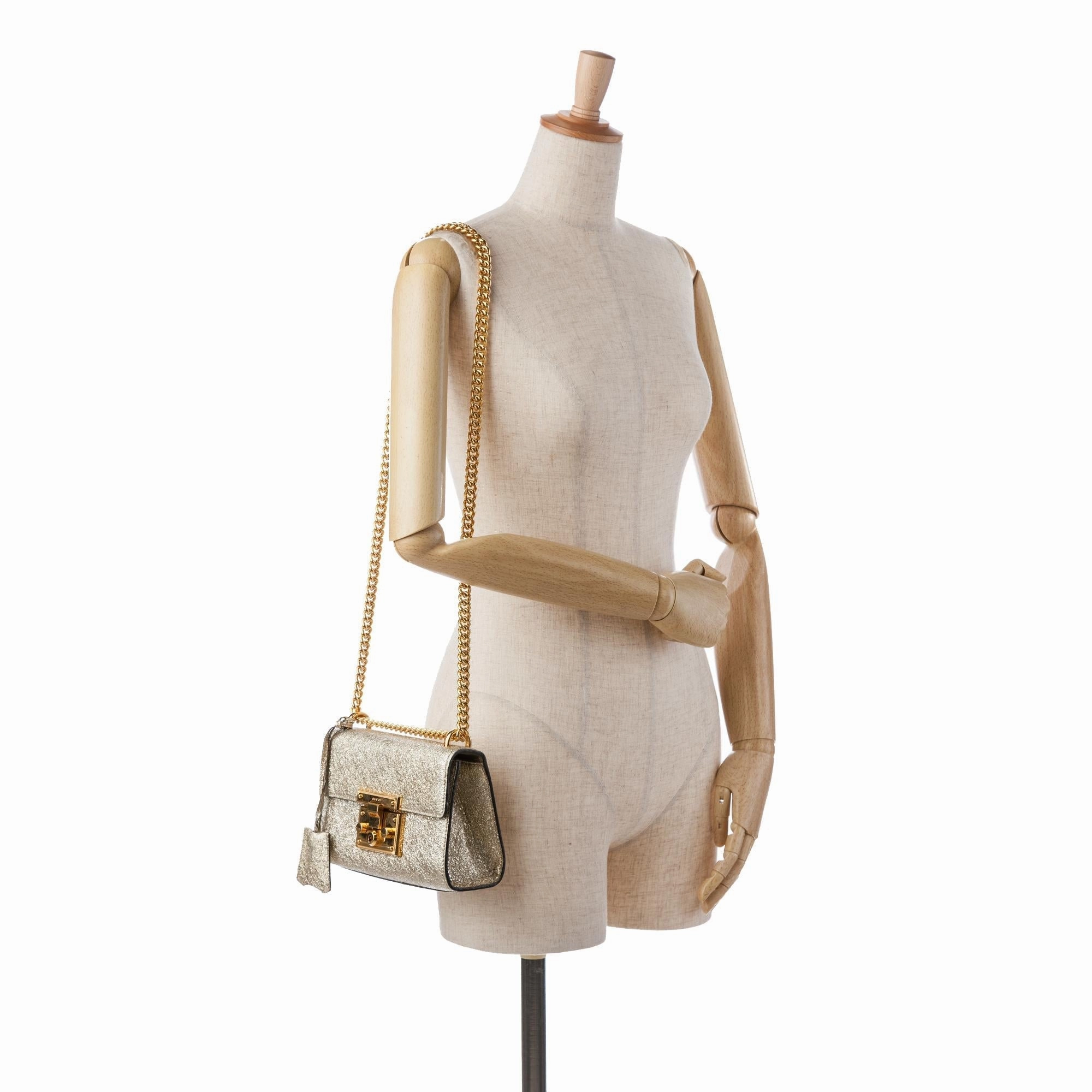 Gucci Small Metallic Padlock Crossbody (SHG-Vd4R6T)