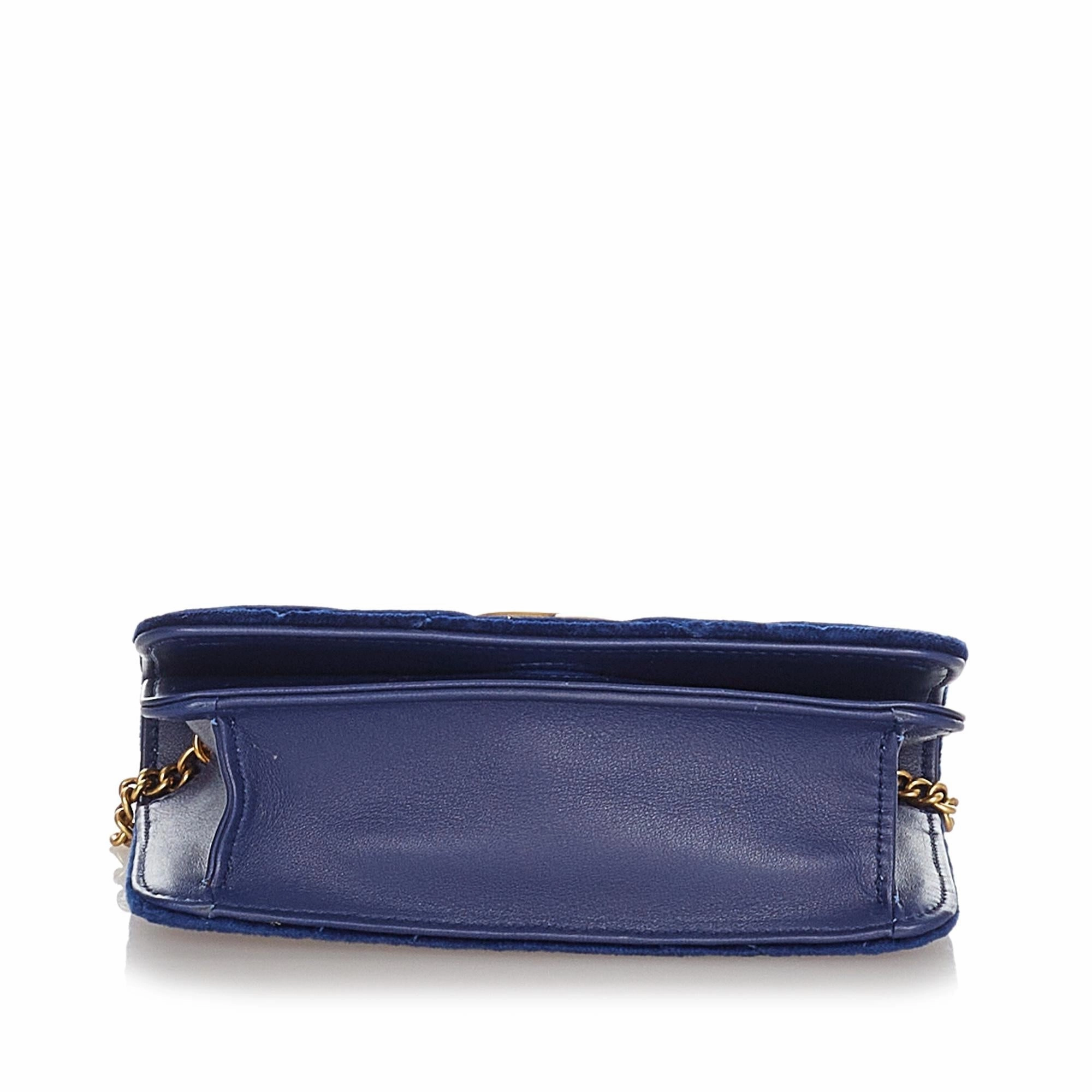 Gucci Super Mini GG Marmont Velvet Crossbody Bag (SHG-32500)