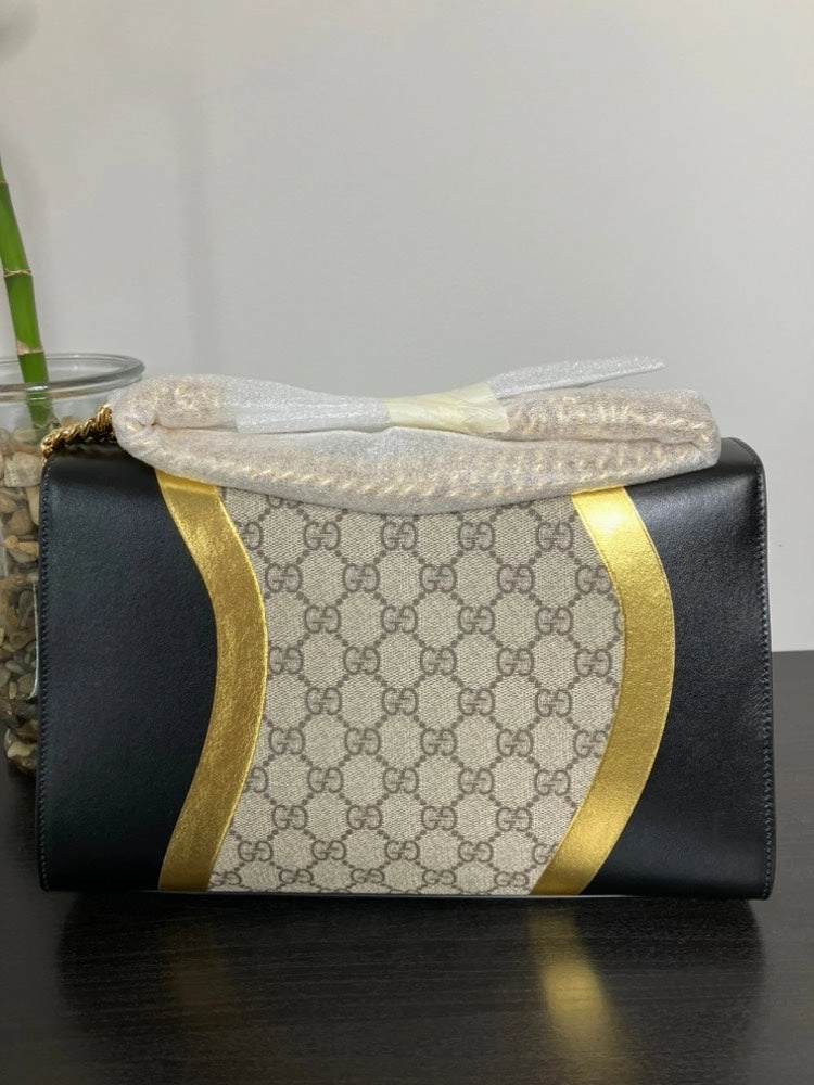 Gucci Supreme Interlock Black/Gold Shoulder Bag