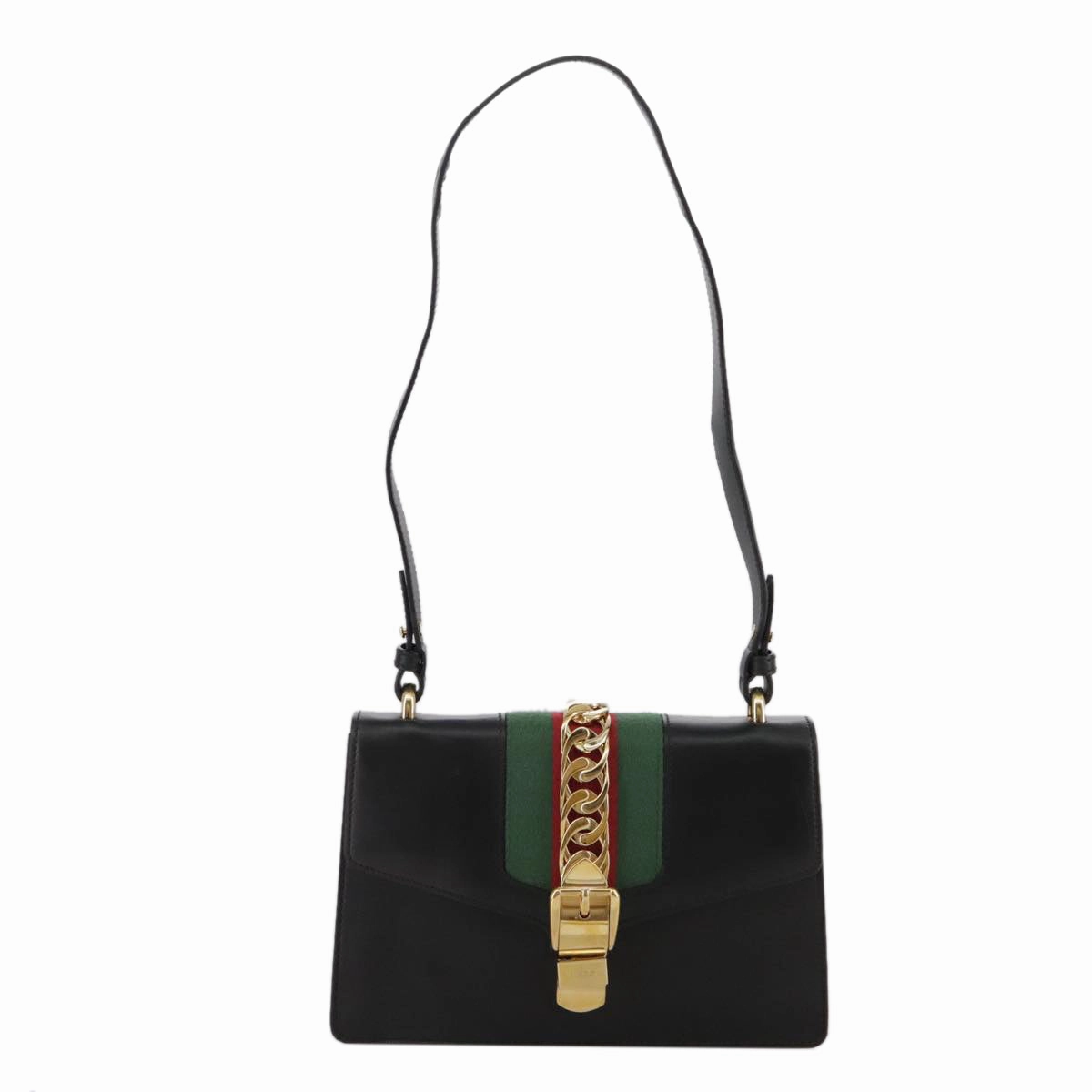 Gucci Sylvie Black Leather Shoulder Bag ()