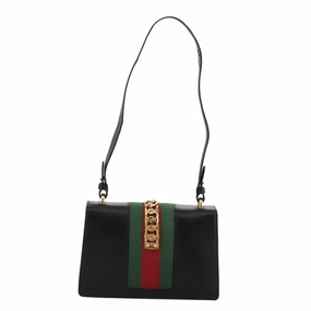 Gucci Sylvie Black Leather Shoulder Bag ()