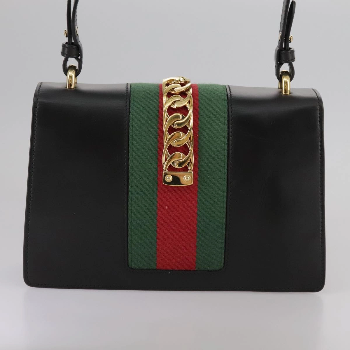 Gucci Sylvie Black Leather Shoulder Bag ()