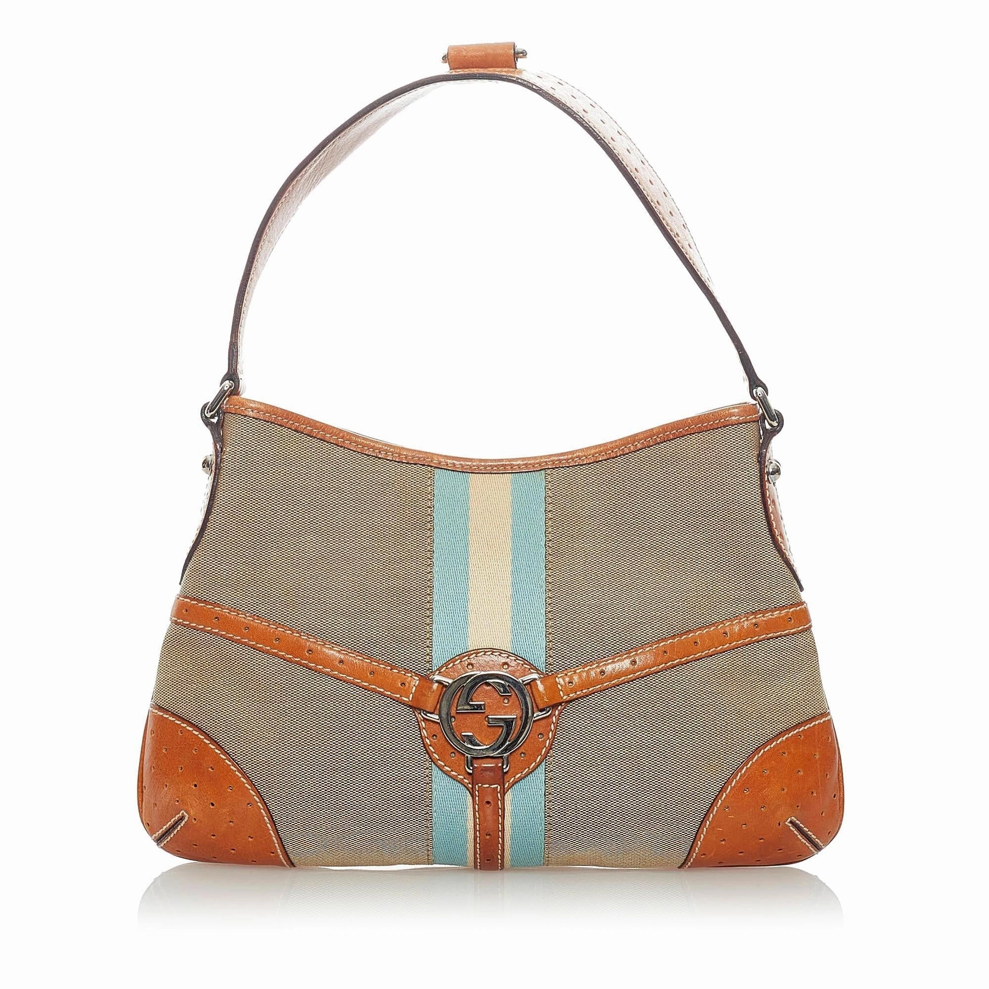 Gucci Web Canvas Reins Shoulder Bag (SHG-33211)