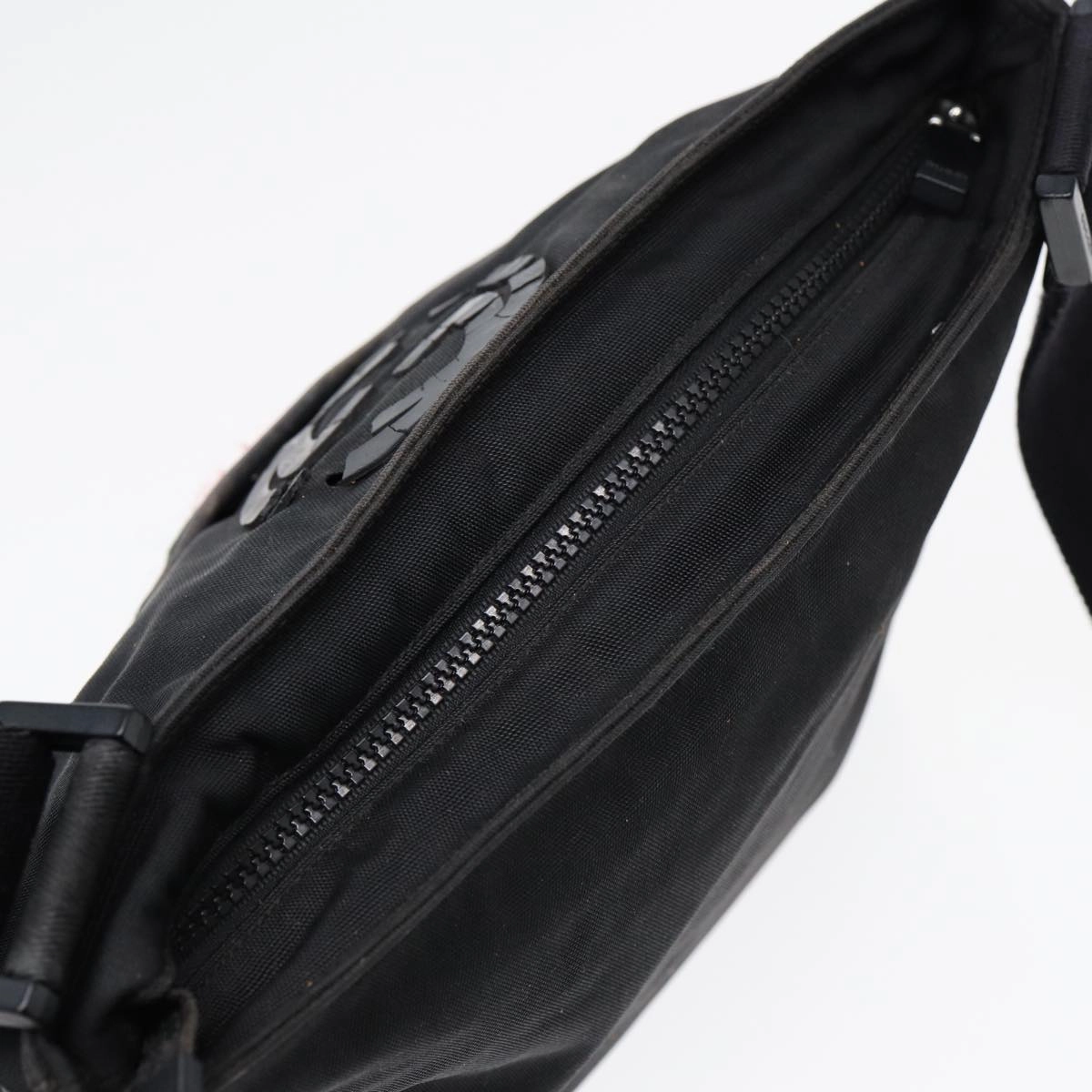 GUCCI Web Sherry Line Shoulder Bag Nylon Black Silver 181067 1952