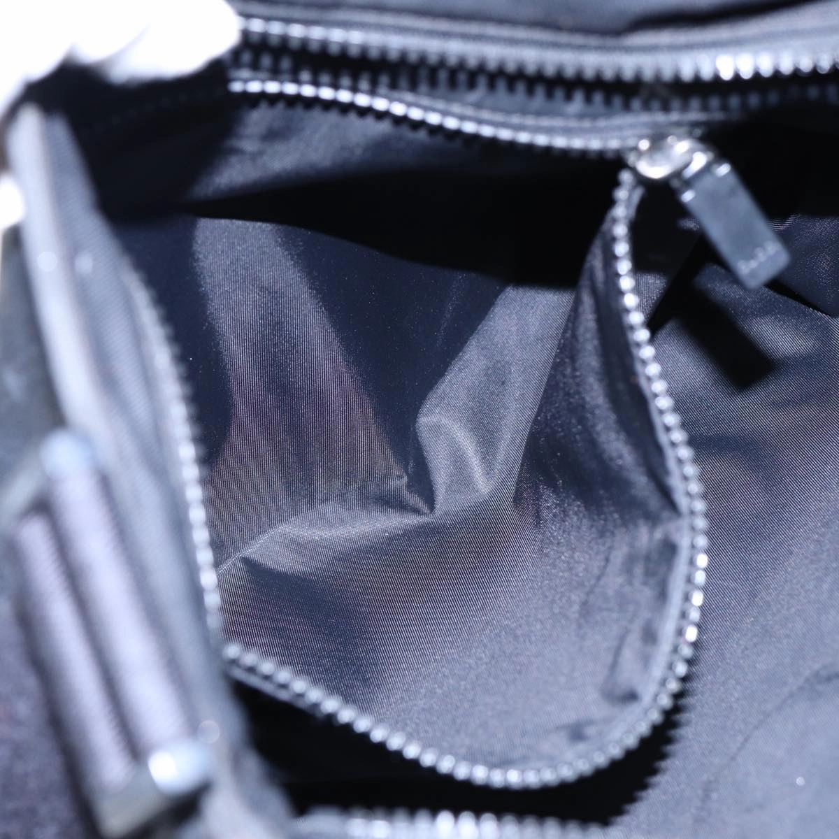 GUCCI Web Sherry Line Shoulder Bag Nylon Black Silver 181067 1952