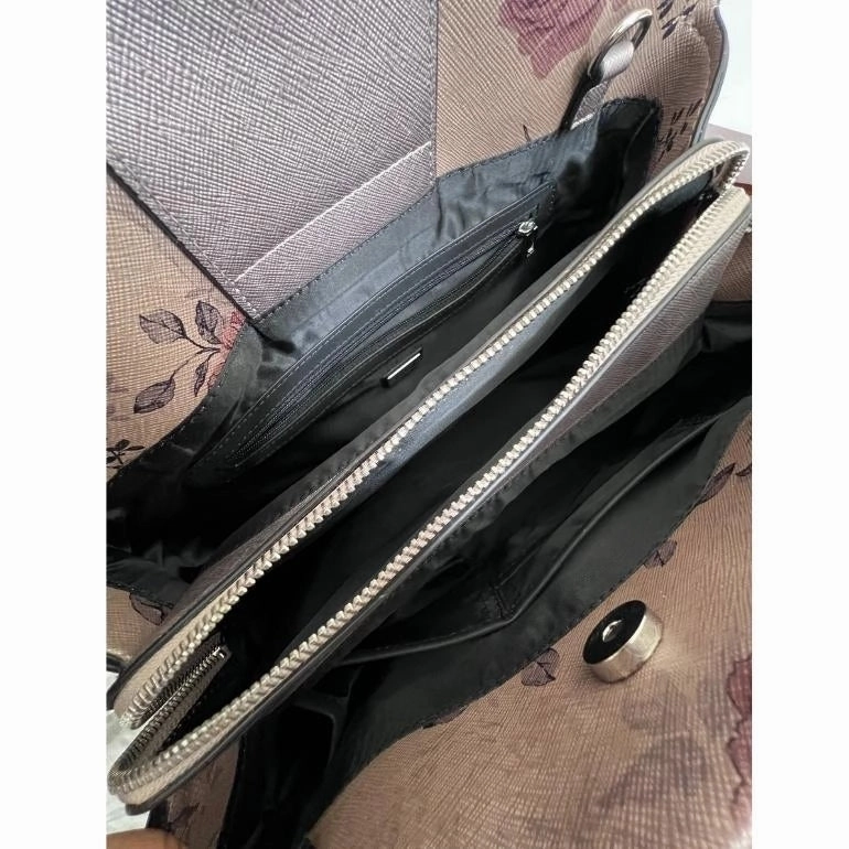Guess Floral Print Snap Closure Satchel