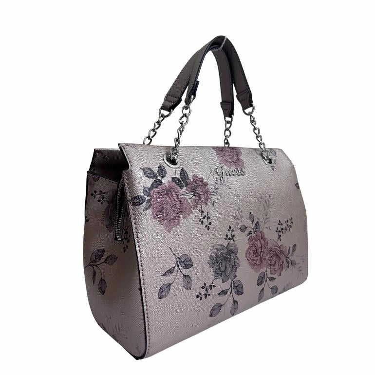 Guess Floral Print Snap Closure Satchel