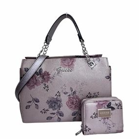 Guess Floral Print Snap Closure Satchel