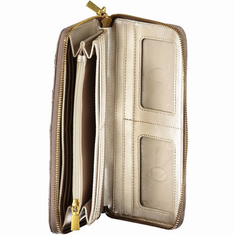 Guess Jeans Elegant Beige Zip Wallet with Chic Women's Detailing