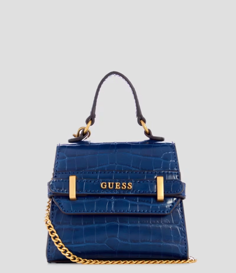 Guess Sestri Micro mini Croc crossbody bag -Blue