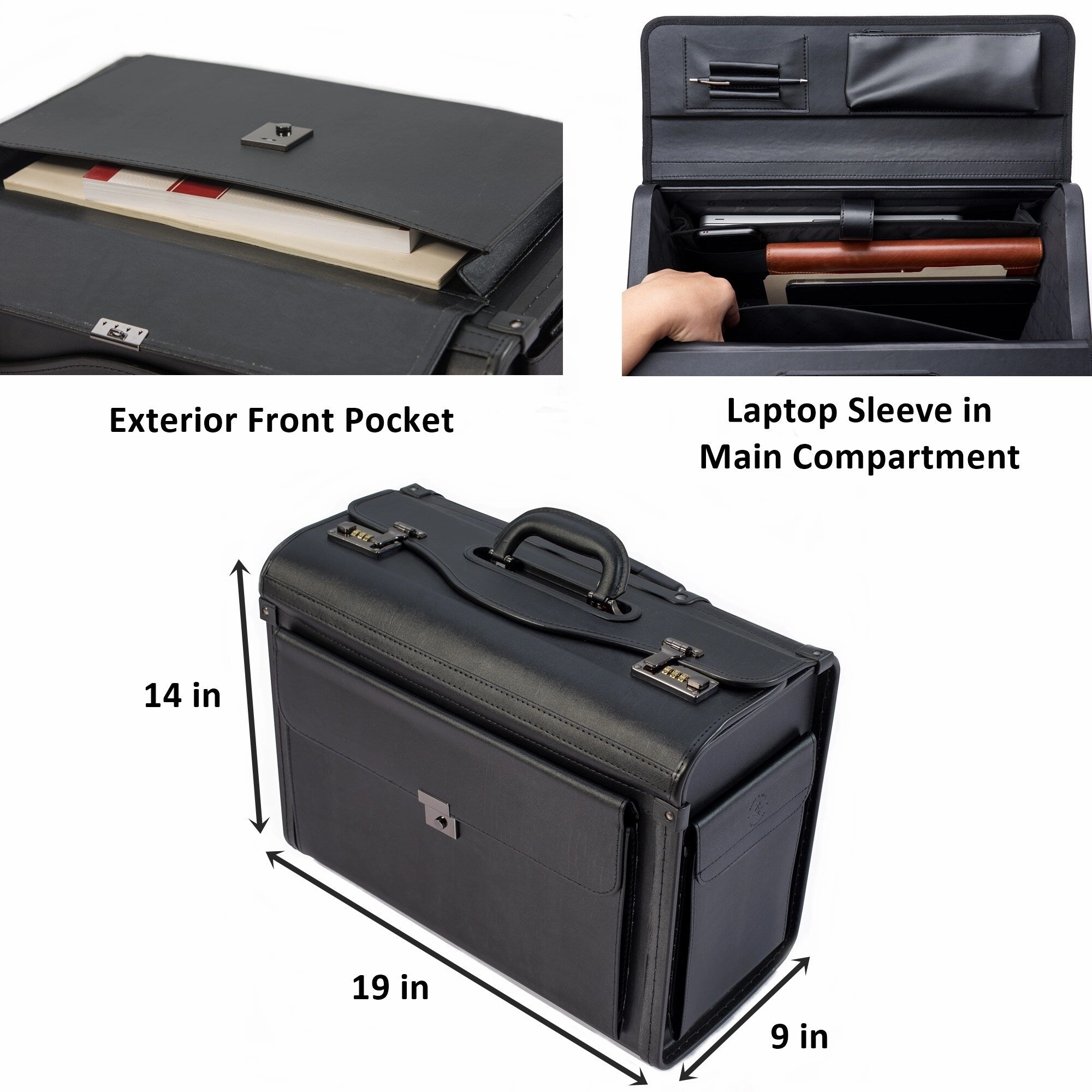 Hammer Anvil 19 Wheeled Briefcase Rolling Case Sales Sample Pilot Lawyer Attache - One Size