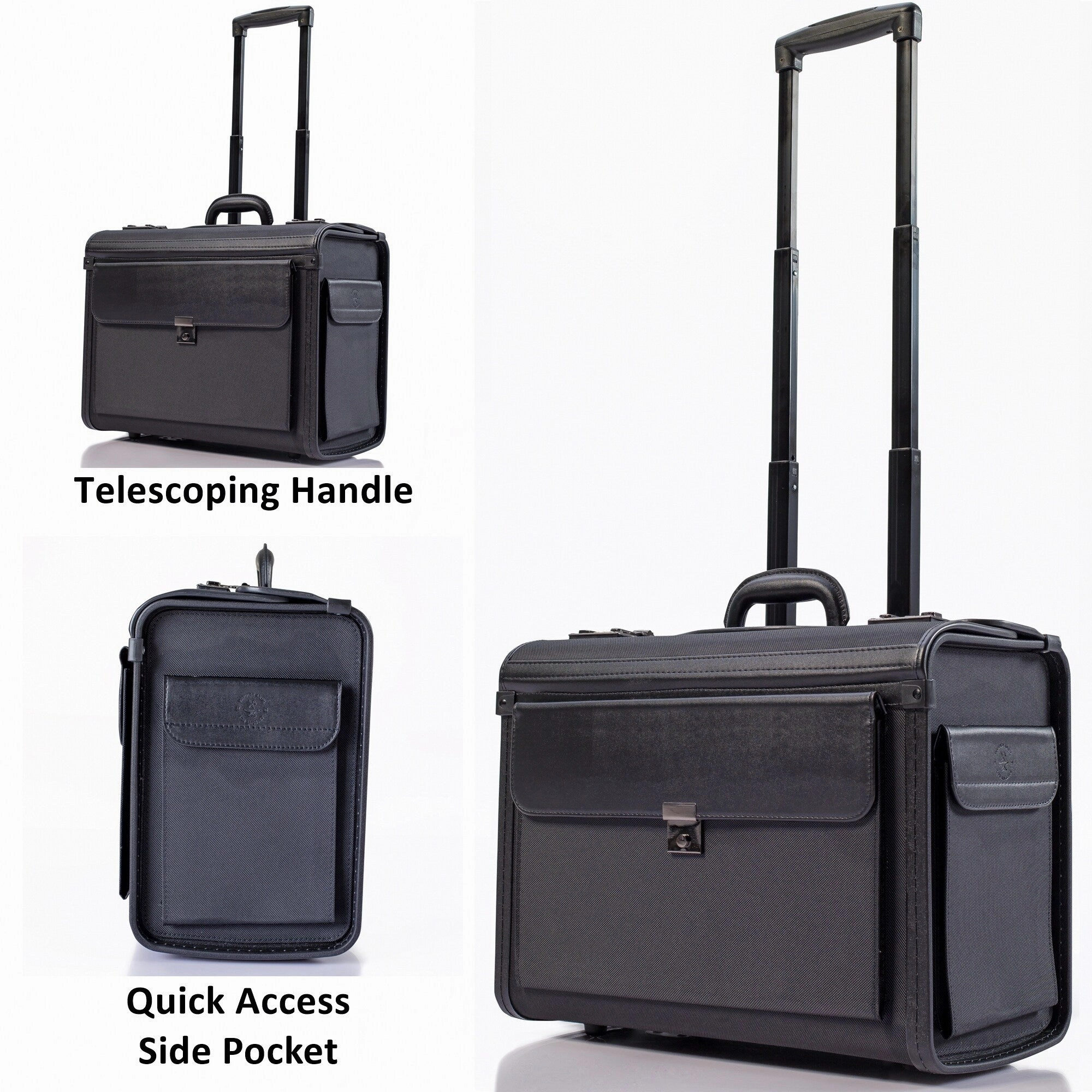 Hammer Anvil 19 Wheeled Briefcase Rolling Case Sales Sample Pilot Lawyer Attache - One Size