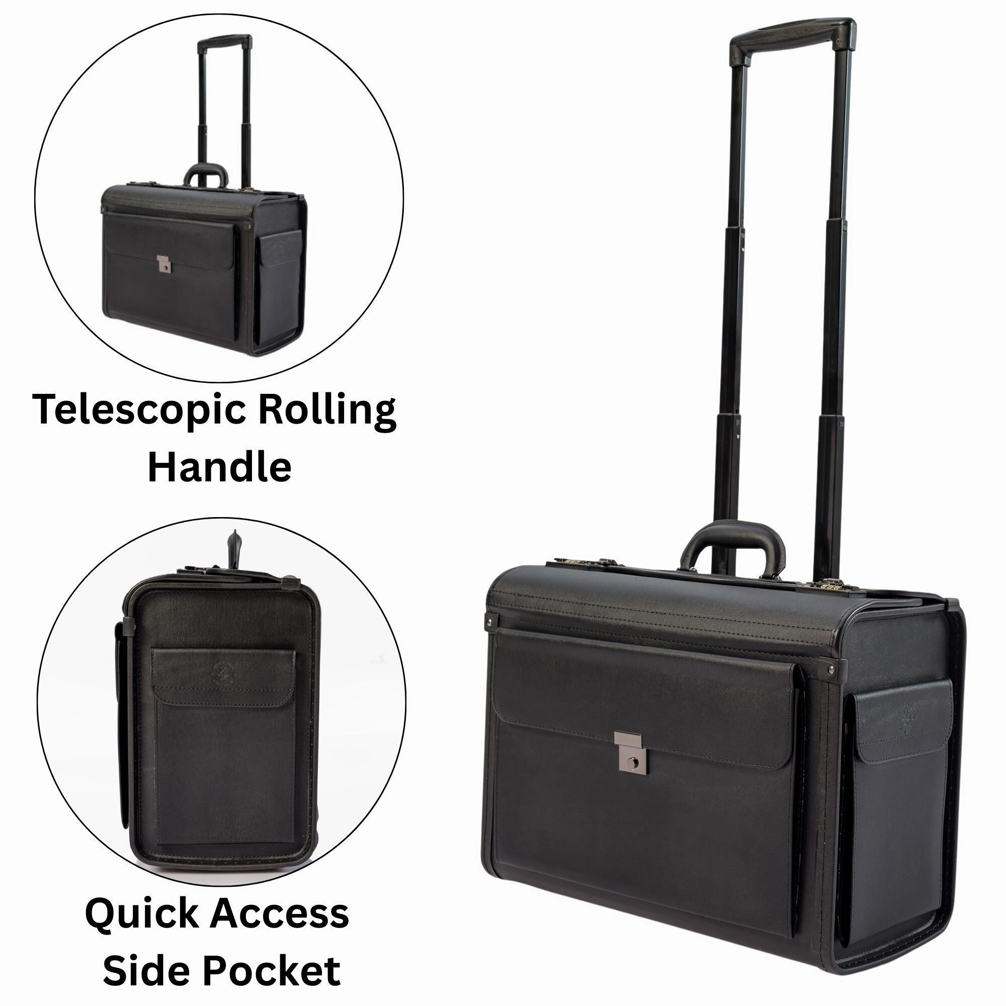 Hammer Anvil 19 Wheeled Briefcase Rolling Case Sales Sample Pilot Lawyer Attache - One Size