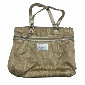 Handbag Designer By Coach In Gold, Size:Large